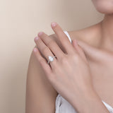 Top-down macro shot of prong setting and stone symmetry