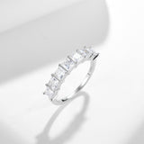 Princess-Cut Moissanite Ring in Sterling Silver – Elegant Ev - Gift Box - FITINY Jewelry