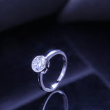 Geometric Round Moissanite Ring in Sterling Silver – 1 Carat - Gift Box - FITINY Jewelry