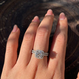 Top-down flat lay of ring alongside matching FITINY stackable bands