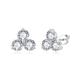 Minimalist Trio Moissanite Stud Earrings in 18K Gold-Plated  - Front View - FITINY Jewelry