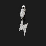 Lightning Bolt Zirconia Stud Earrings in Gold or White Gold  - Front View - FITINY Jewelry