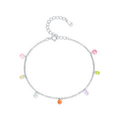 Geometric Crystal Charm Bracelet in Sterling Silver – Stacka - Front View - FITINY Jewelry