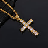 Oversized Hip Hop Cross Necklace for Men – White Gold Plated - Front View - FITINY Jewelry