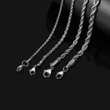 Twist Link Hip Hop Necklace & Bracelet Set in Stainless Stee - Front View - FITINY Jewelry