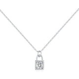 D-Color Moissanite Pendant Necklace in Sterling Silver – Del - Front View - FITINY Jewelry