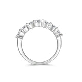 Princess-Cut Moissanite Ring in Sterling Silver – Elegant Ev - Front View - FITINY Jewelry