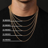 Twist Link Hip Hop Necklace & Bracelet Set in Stainless Stee - Side View - FITINY