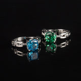 Multicolor Ice Flower Cut Square CZ Adjustable Ring, 8*8mm 5A Cubic Zirconia, 6 Color Options, Dainty Luxe