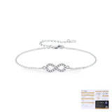 Infinity Symbol Moissanite Bracelet in Sterling Silver - On Model View - FITINY
