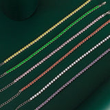 Multicolor CZ Iced Out Adjustable Tennis Bracelet, 3mm 5A Cubic Zirconia