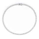 VVS1 Moissanite S925 & 14K Tennis Chain Iced Out Necklace and Bracelet, 6–26 Inch, 2–6.5mm Round Cut D-Grade Certified Moissanite, Sterling Silver White Gold Plated, Hypoallergenic Hip Hop Jewelry