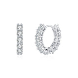 Geometric Moissanite Stud Earrings in Sterling Silver – Mode - Front View - FITINY Jewelry