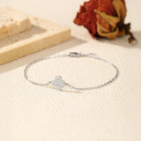 Floral梅花-Inspired Sterling Silver Bracelet with Moissanite A - On Model View - FITINY