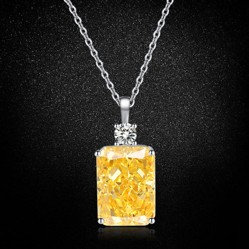 Multicolor Ice Flower Cut CZ Pendant Necklace, 10*14mm 5A Cubic Zirconia, 6 Color Options, Dainty Luxe Pendant