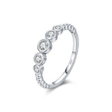 Bubble-Shape Moissanite Ring in Sterling Silver – Stackable  - Front View - FITINY Jewelry