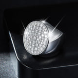 Men's White Gold-Tone Hip Hop Ring with Full Diamond-Like Mo - Gift Box - FITINY Jewelry