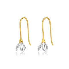Handcrafted Sterling Silver Magnolia Flower Hoop Earrings - Front View - FITINY Jewelry