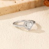 Heart-Shaped Moissanite Ring in Sterling Silver for Women - On Model View - FITINY