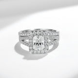 Side profile of sterling silver ring highlighting 18K white gold plating and slim 5mm band width