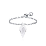 Geometric Sterling Silver Adjustable Ring for Women – Modern - Front View - FITINY Jewelry