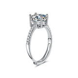Multicolor Ice Flower Cut Oval CZ Adjustable Ring, Pave Band, 7*9mm 5A Cubic Zirconia, 6 Color Options, Dainty Luxe