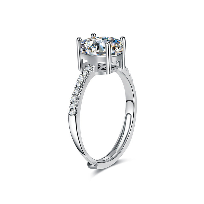 Multicolor Ice Flower Cut Oval CZ Adjustable Ring, Pave Band, 7*9mm 5A Cubic Zirconia, 6 Color Options, Dainty Luxe