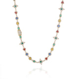 Geometric Zirconia Hip Hop Necklace in Gold or White Gold –  - Front View - FITINY Jewelry