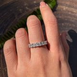 Princess-Cut Moissanite Ring in Sterling Silver – Elegant Ev - Detail View - FITINY Jewelry