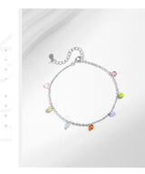 Geometric Crystal Charm Bracelet in Sterling Silver – Stacka - Front View - FITINY Jewelry