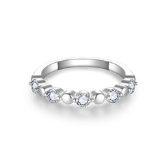 Bubble Stack Ring – 3.0mm Lab-Created Moissanite in Sterling - Front View - FITINY Jewelry