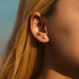 Detail of polished post and secure butterfly back closure