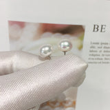 Dainty Natural Flawless Pearl Stud Earrings, S925 Sterling Silver, High Luster No Blemish Mini Bulb Freshwater 5A Pearl Studs