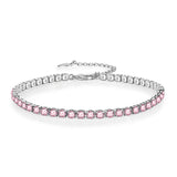 Multicolor CZ Iced Out Adjustable Tennis Bracelet, 3mm 5A Cubic Zirconia
