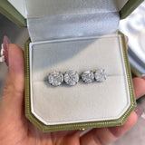 FITINY Marquise & Princess-Cut Moissanite Stud Earrings in Sterling Silver with 18K Gold Plating