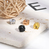 Stainless Steel Magnetic Stud Earrings for Men Women Unisex, 6/8mm 4-Prong Round CZ Inlaid Magnetic Earrings Non-Piercing Clip On Studs - Fitiny