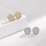 Iced Out CZ 18k Dazzling Stud Earrings, S925 Silver Post, 4 Style Options, Hip Hop Hypoallergenic 4A Cubic Zirconia Bling Studs for Men and Women