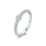 Bubble-Shape Moissanite Ring in Sterling Silver for Women - Front View - FITINY Jewelry