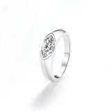 S925 18k Marquise Moissanite Wedding Engagement Ring, 5*10mm 1ct VVS D-Gragde Certified, 18K White Gold & Rhodium Plated Vintage-Inspired Luxury Solitaire for Her Him