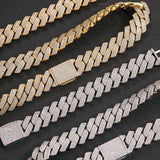 White gold Cuban chain necklace with textured fabric backdrop
