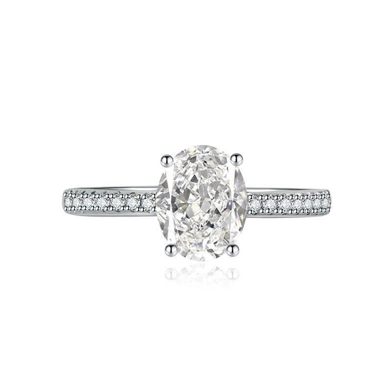 Multicolor Ice Flower Cut Oval CZ Adjustable Ring, Pave Band, 7*9mm 5A Cubic Zirconia, 6 Color Options, Dainty Luxe - FITINY Jewelry