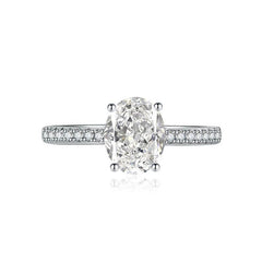 Multicolor Ice Flower Cut Oval CZ Adjustable Ring, Pave Band, 7*9mm 5A Cubic Zirconia, 6 Color Options, Dainty Luxe - FITINY Jewelry