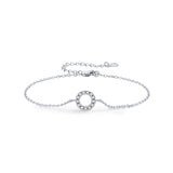 Geometric Circle Moissanite Bracelet in Sterling Silver for  - Front View - FITINY Jewelry