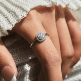 Geometric Moissanite-Set Sterling Silver Ring for Women - Side View - FITINY