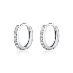 Geometric Moissanite Hoop Earrings in Sterling Silver - Front View - FITINY Jewelry