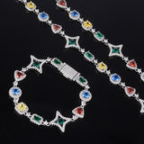 Necklace worn with open-collar shirt showcasing collarbone length fit