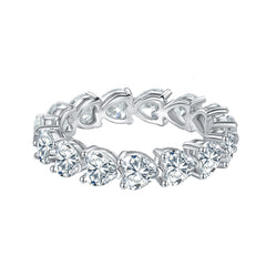 Heart-Shaped Moissanite Ring Set – Full-Circle or Half-Circl - Front View - FITINY Jewelry