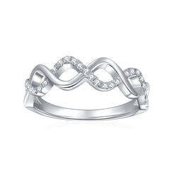 Geometric Cross-Thread Moissanite Ring – 0.2 Carat Oval Cut  - Front View - FITINY Jewelry