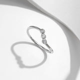 Geometric Moissanite Accent Ring in Sterling Silver - Detail View - FITINY Jewelry