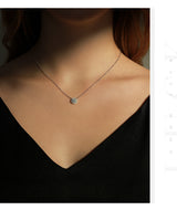Geometric Moissanite Pendant Necklace in Sterling Silver – D - Front View - FITINY Jewelry